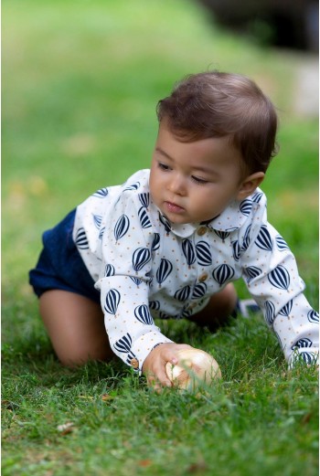 CAMISA BABY GLOBOS (CUELLO BEBÉ). KIDS CHOCOLATE.INVIERNO 21. 2