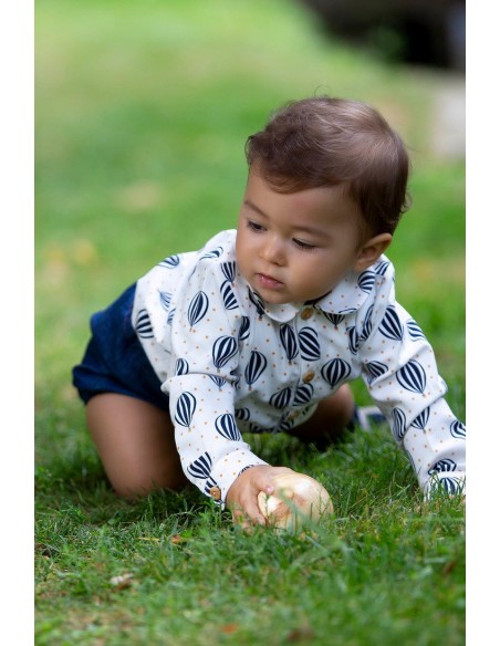 CAMISA BABY GLOBOS (CUELLO BEBÉ). KIDS CHOCOLATE.INVIERNO 21.