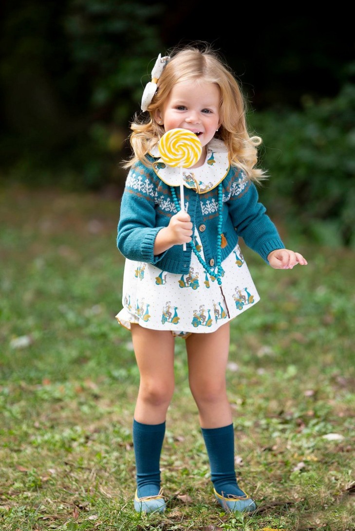 CHAQUETA JACQUARD PETRÓLEO, VESPA. KIDS CHOCOLATE.INVIERNO 21.