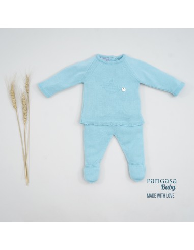 CONJUNTO PRIMERA PUESTA NIÑO "SPRING LOVER" DE PANGASA BABY, TURQUESA. VERANO 22.