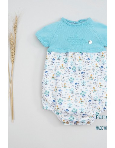 PELELE NIÑO "SPRING LOVER" DE PANGASA BABY, TURQUESA. VERANO 22.