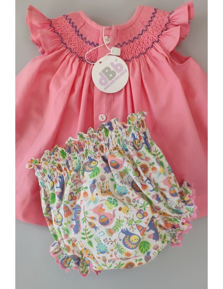 JESUSITO PUNTO SMOCK ROSA/ANIMALES. VERANO 22.