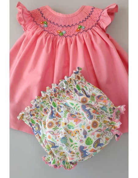JESUSITO PUNTO SMOCK ROSA/ANIMALES. VERANO 22.