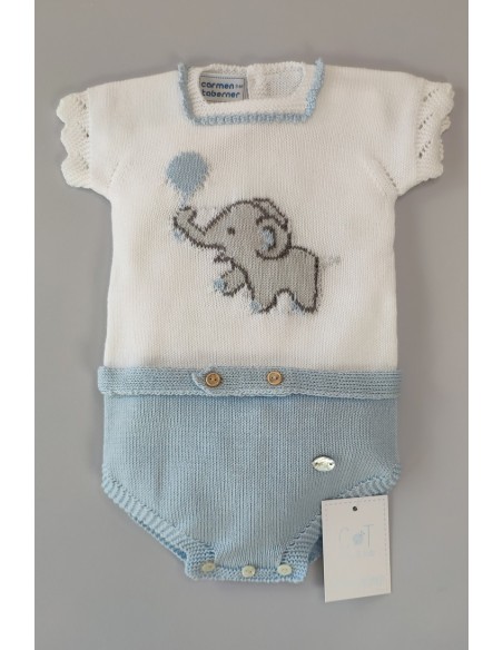 PELELE NIÑO ELEPHANT, BLANCO/CELESTE NUDE. VERANO 22.