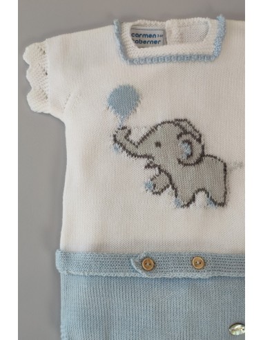 PELELE NIÑO ELEPHANT, BLANCO/CELESTE NUDE. VERANO 22.