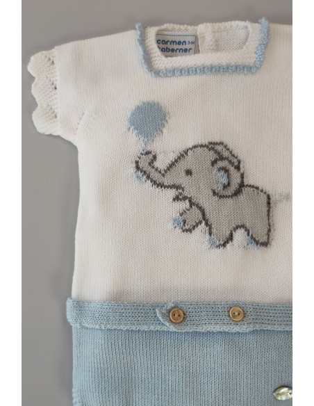 PELELE NIÑO ELEPHANT, BLANCO/CELESTE NUDE. VERANO 22.