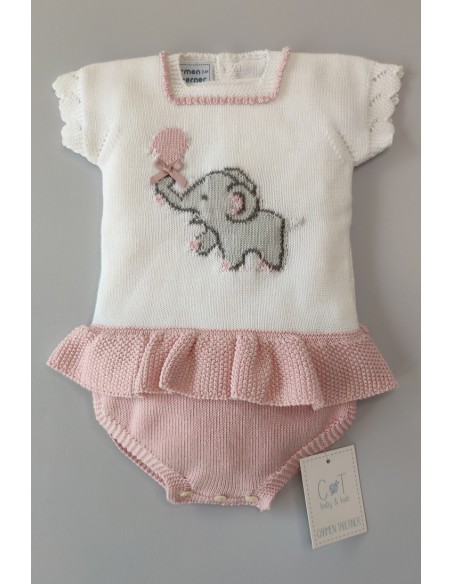 PELELE NIÑA ELEPHANT, BLANCO/ROSA NUDE. VERANO 22.
