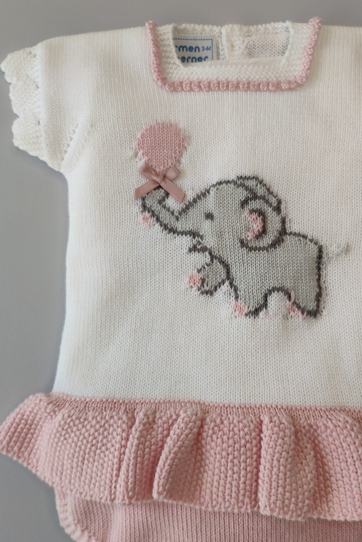 PELELE NIÑA ELEPHANT, BLANCO/ROSA NUDE. VERANO 22.