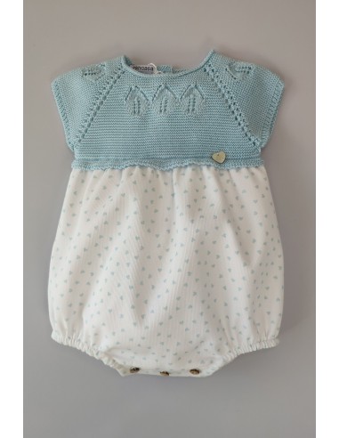 PELELE NIÑO "BLU HEART" DE PANGASA BABY, VERDE AGUA. VERANO 22.