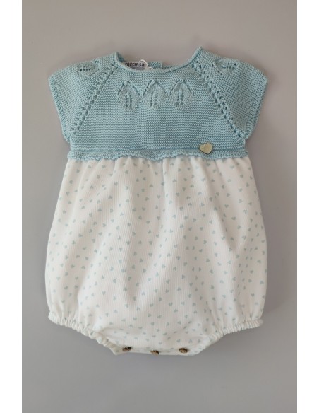 PELELE NIÑO "BLU HEART" DE PANGASA BABY, VERDE AGUA. VERANO 22.