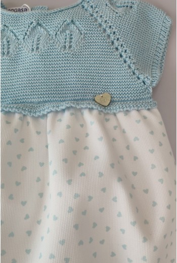 PELELE NIÑO "BLU HEART" DE PANGASA BABY, VERDE AGUA. VERANO 22. 2