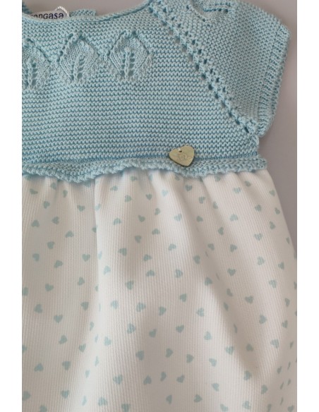 PELELE NIÑO "BLU HEART" DE PANGASA BABY, VERDE AGUA. VERANO 22.