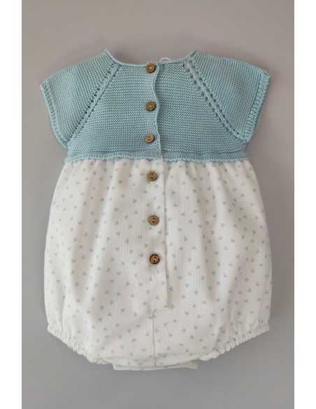 PELELE NIÑO "BLU HEART" DE PANGASA BABY, VERDE AGUA. VERANO 22.