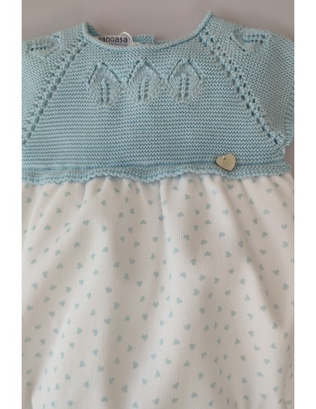 PELELE NIÑO "BLU HEART" DE PANGASA BABY, VERDE AGUA. VERANO 22.