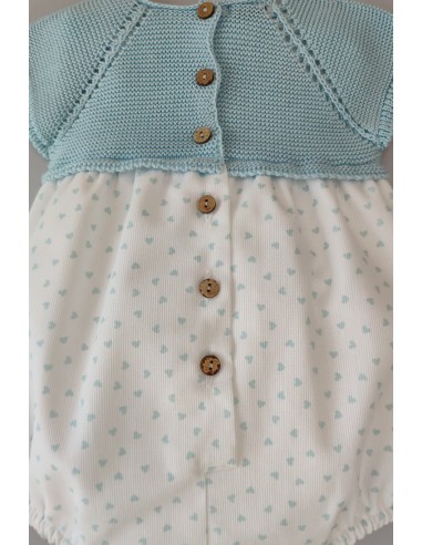 PELELE NIÑO "BLU HEART" DE PANGASA BABY, VERDE AGUA. VERANO 22.