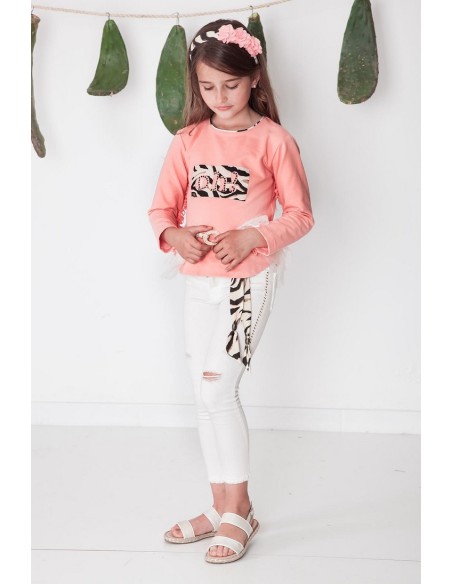 SUDADERA NIÑA CORAL, SAUVAGE. VERANO 22.