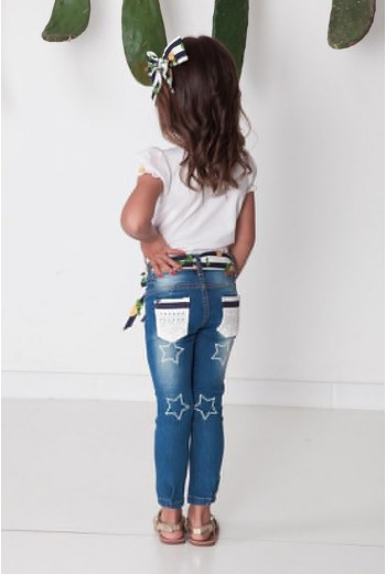 PANTALÓN LARGO NIÑA VAQUERO, DOLCE VITA. VERANO 22. 2