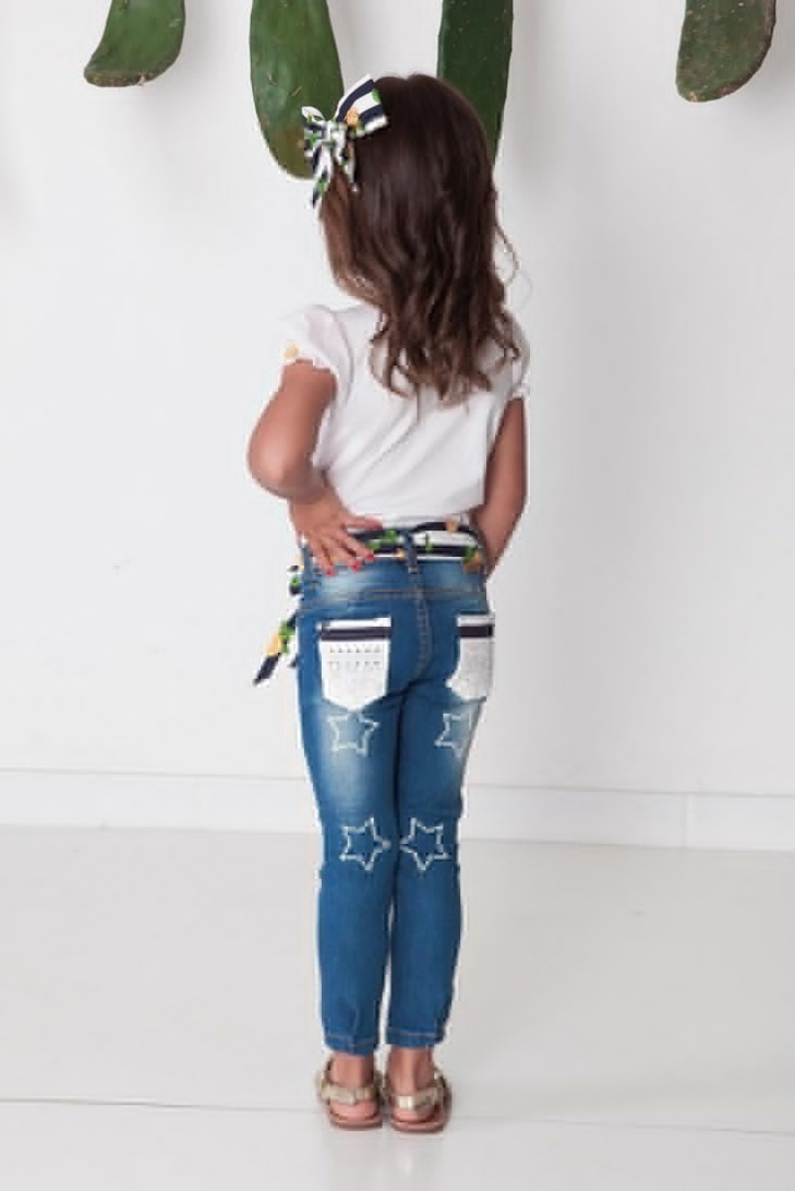 PANTALÓN LARGO NIÑA VAQUERO, DOLCE VITA. VERANO 22.