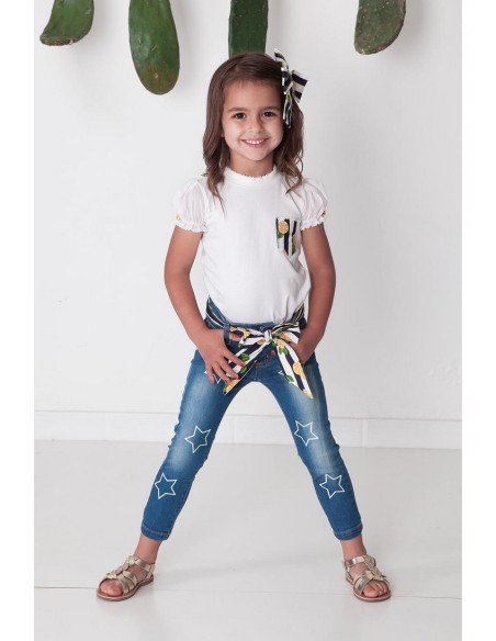 PANTALÓN LARGO NIÑA VAQUERO, DOLCE VITA. VERANO 22.