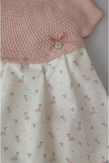 VESTIDO CON BRAGUITA "BERRY" DE PANGASA BABY, ROSA EMPOLVADO. VERANO 22. 2