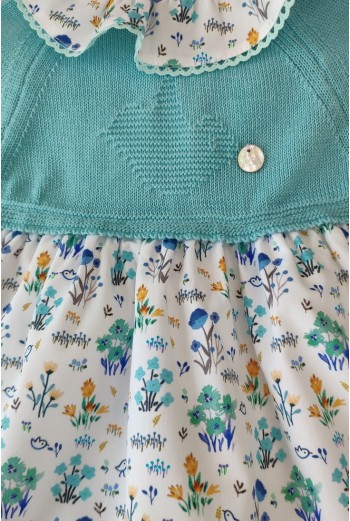 VESTIDO CON BRAGUITA "SPRING LOVER" DE PANGASA BABY, TURQUESA. VERANO 22. 2