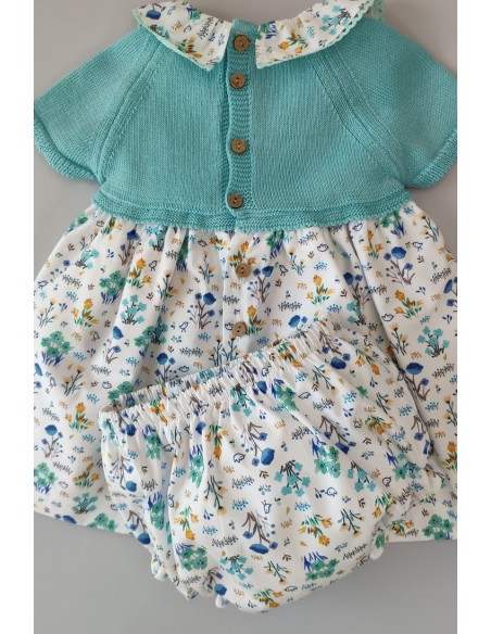 VESTIDO CON BRAGUITA "SPRING LOVER" DE PANGASA BABY, TURQUESA. VERANO 22.
