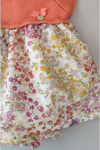 VESTIDO CON BRAGUITA "SWEET OLIVE" DE PANGASA BABY, CORAL. VERANO 22. 2