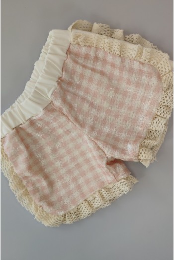 SHORT NIÑA ROSA LENTEJUELAS, BOHOCHIC. VERANO 22. 2
