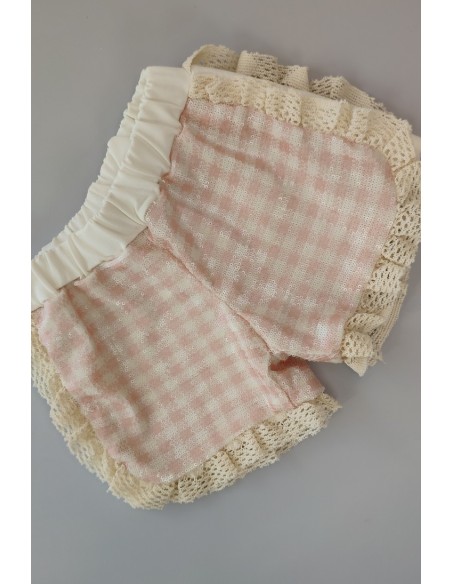 SHORT NIÑA ROSA LENTEJUELAS, BOHOCHIC. VERANO 22.