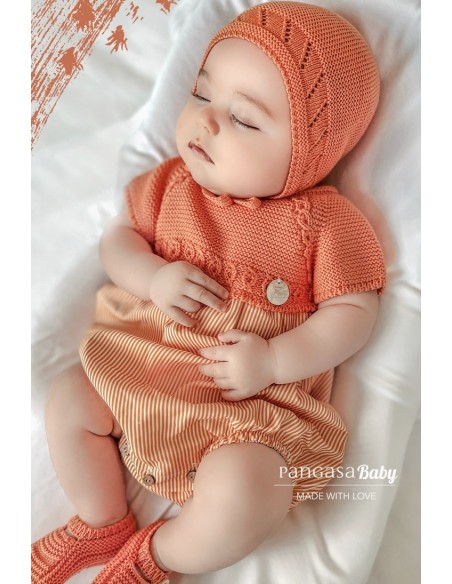 PELELE NIÑO "PARIS" DE PANGASA BABY, NARANJA. VERANO 22.