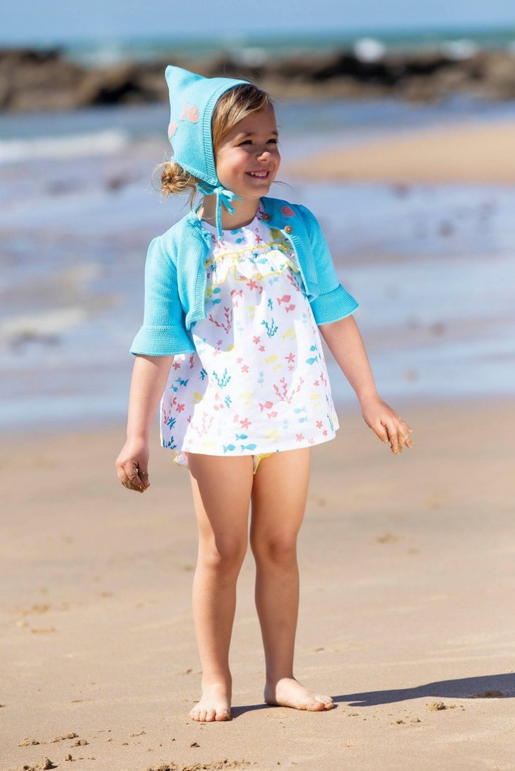 CHAQUETA BOLERO, PECES. KIDS CHOCOLATE.VERANO 22.