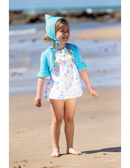 CHAQUETA BOLERO, PECES. KIDS CHOCOLATE.VERANO 22.