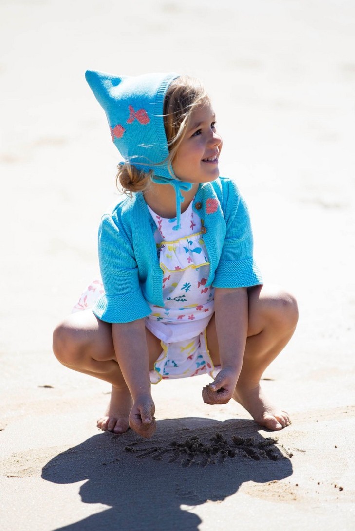 CHAQUETA BOLERO, PECES. KIDS CHOCOLATE.VERANO 22.