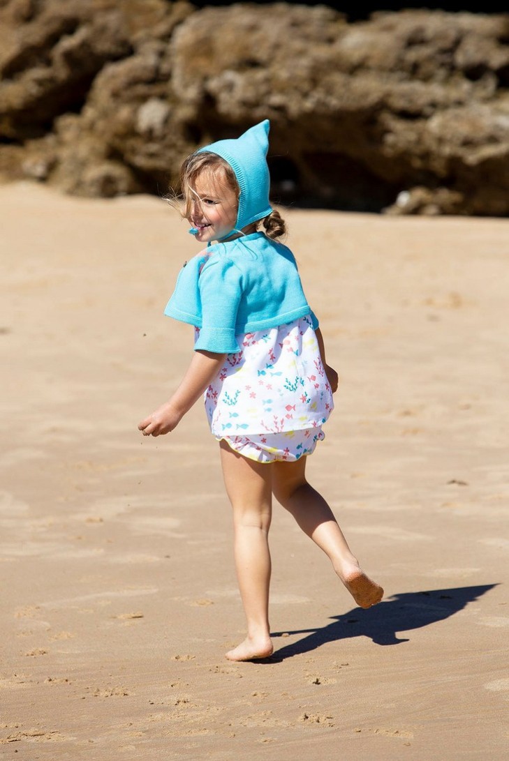 CHAQUETA BOLERO, PECES. KIDS CHOCOLATE.VERANO 22.