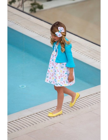 VESTIDO CON PUNTILLAS  PECES. KIDS CHOCOLATE.VERANO 22.