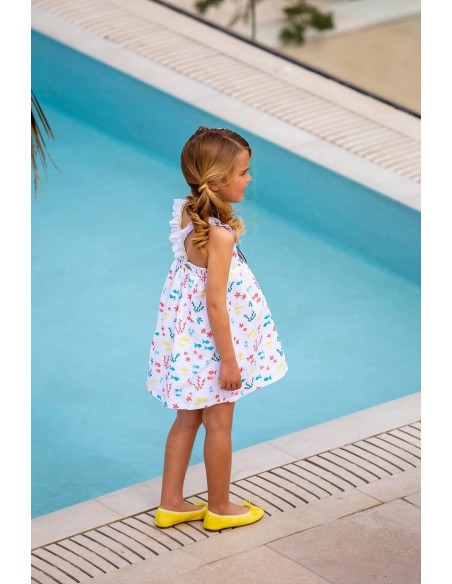 VESTIDO CON PUNTILLAS  PECES. KIDS CHOCOLATE.VERANO 22.