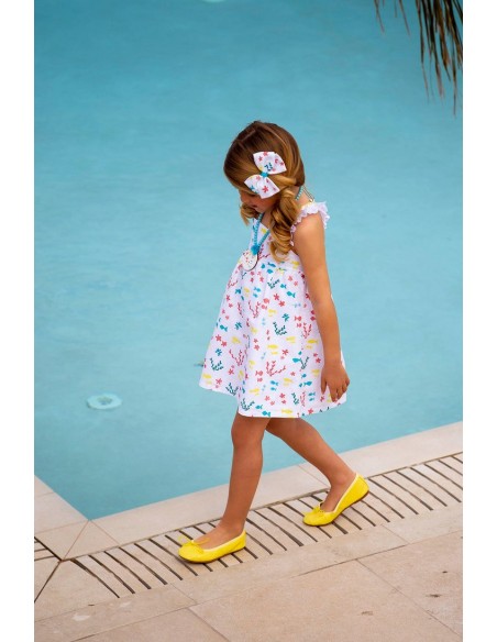 VESTIDO CON PUNTILLAS  PECES. KIDS CHOCOLATE.VERANO 22.