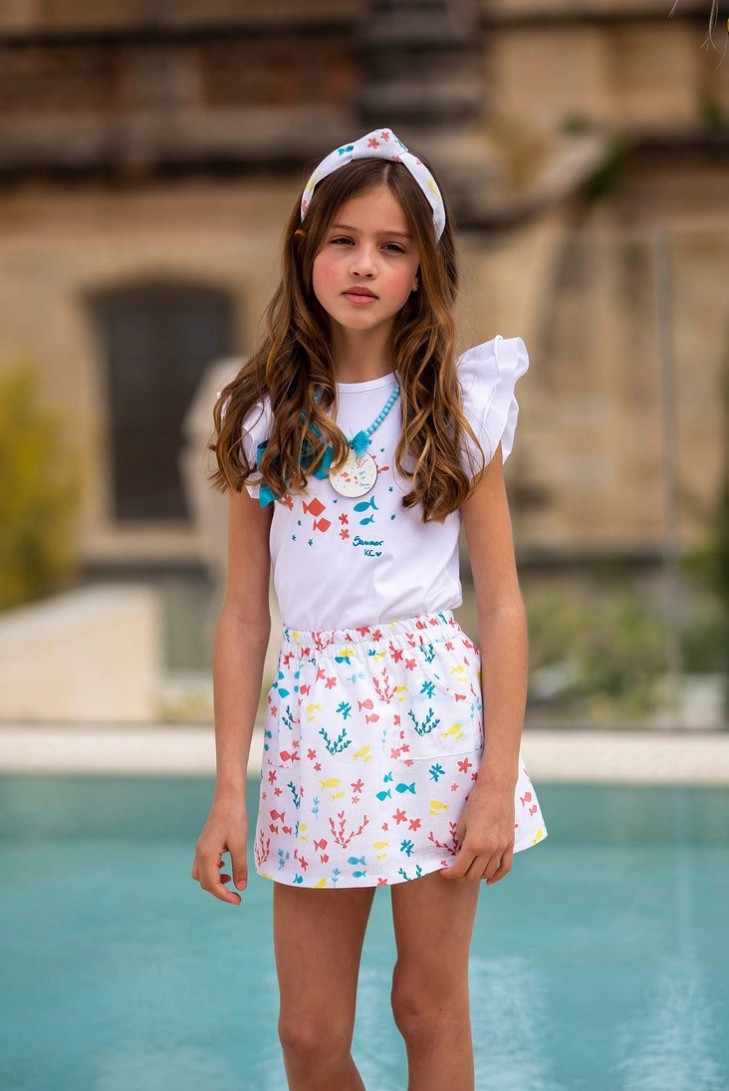 FALDA PECES. KIDS CHOCOLATE.VERANO 22.