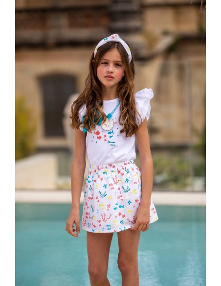 FALDA PECES. KIDS CHOCOLATE.VERANO 22.