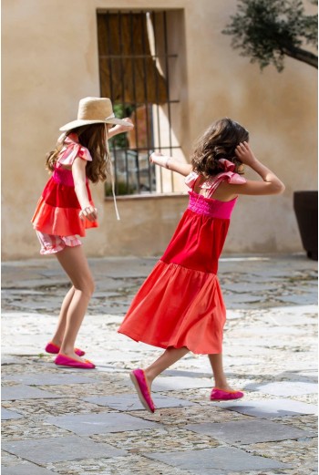 VESTIDO TRICOLOR MIDI. KIDS CHOCOLATE.VERANO 22. 2