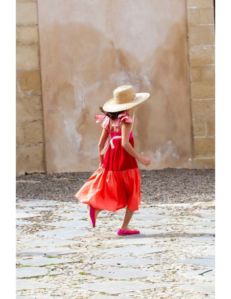VESTIDO TRICOLOR MIDI. KIDS CHOCOLATE.VERANO 22.