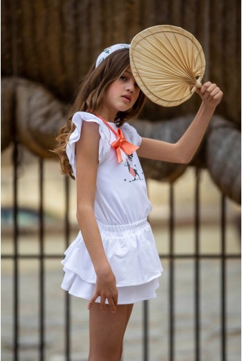 FALDA JOGGING BLANCA, C. TECKEL. KIDS CHOCOLATE.VERANO 22.