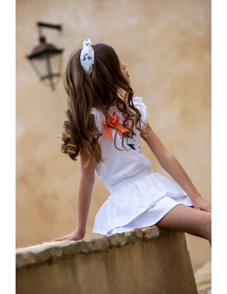 FALDA JOGGING BLANCA, C. TECKEL. KIDS CHOCOLATE.VERANO 22.