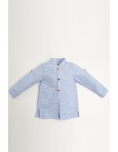 CAMISA BABY CUADRITOS, GLOBOS. KIDS CHOCOLATE.VERANO 22.