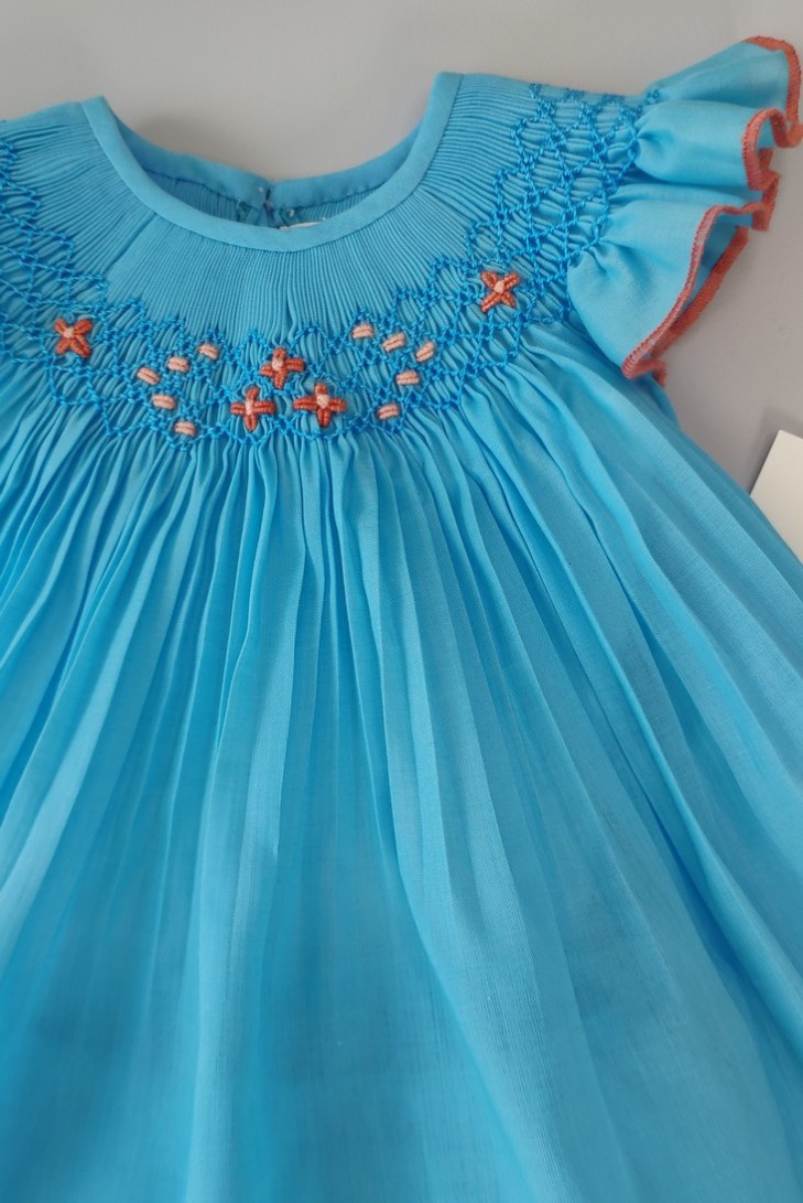JESUSITO PUNTO SMOCK ODETTE, TURQUESA. VERANO 22.