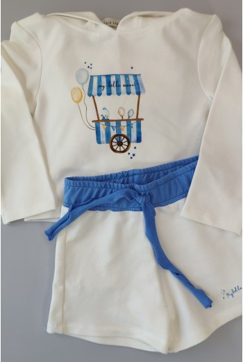 CONJUNTO UNISEX SUDADERA Y SHORT CANDY. VERANO 22. 2
