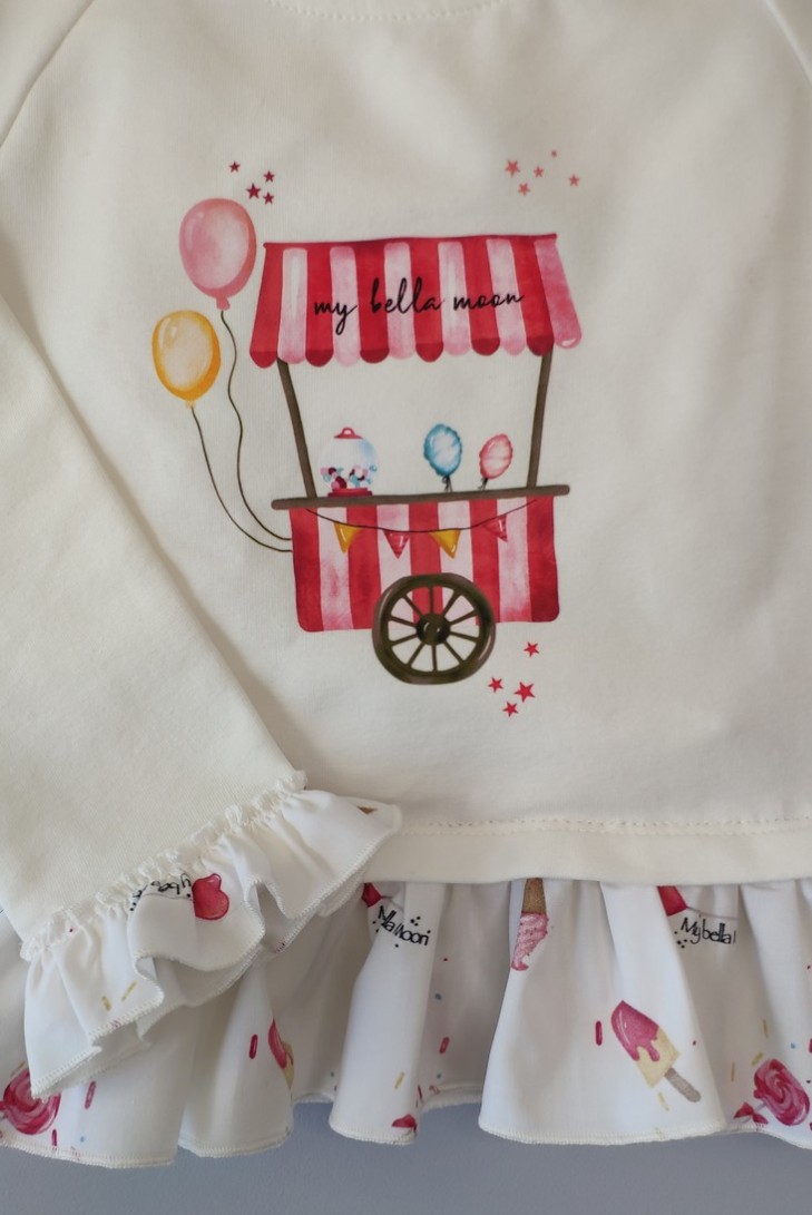 CONJUNTO NIÑA SUDADERA Y SHORT CANDY. VERANO 22.