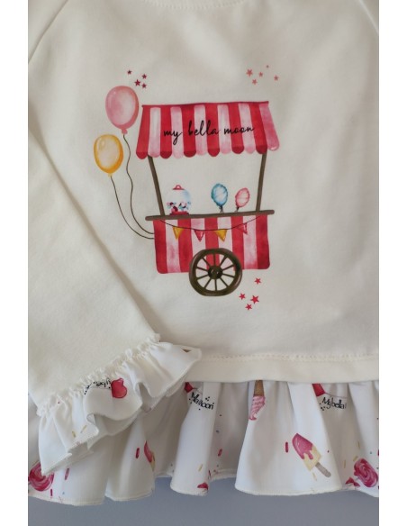 CONJUNTO NIÑA SUDADERA Y SHORT CANDY. VERANO 22.