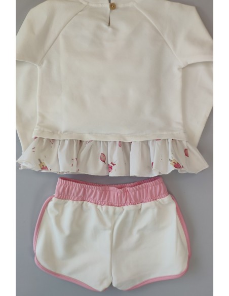 CONJUNTO NIÑA SUDADERA Y SHORT CANDY. VERANO 22.