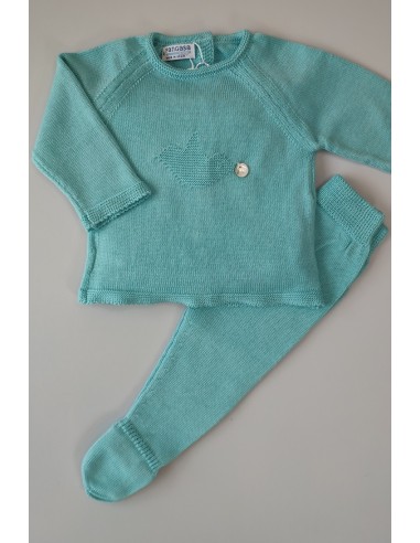 CONJUNTO PRIMERA PUESTA NIÑO "SPRING LOVER" DE PANGASA BABY, TURQUESA. VERANO 22.